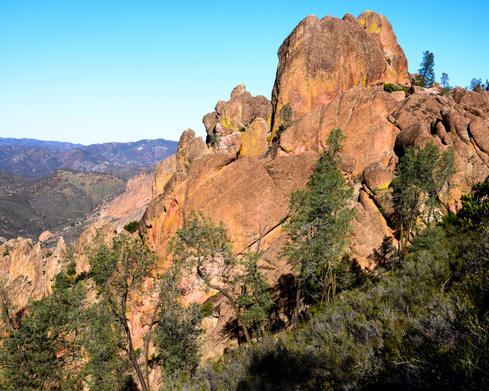 Unique rock formations in Pinnacles National Park.